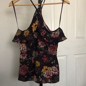 Women’s Floral Halter Peplum Top